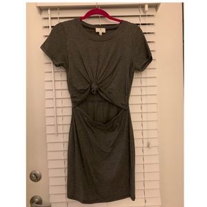 Socialite Grey Cut Out Knot Dress